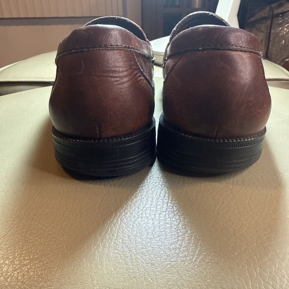 Vintage 90s Brown Hush Puppies Lancer Woven Leather Tassel‎ Loafers 11 - Picture 11 of 11